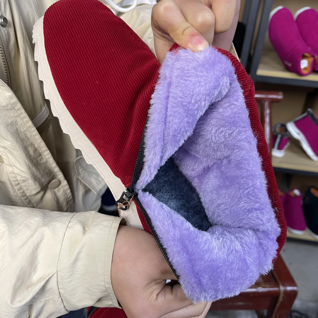 断码特价3D布冬季女加绒加厚保暖鞋防滑轻便居家鞋防冻脚