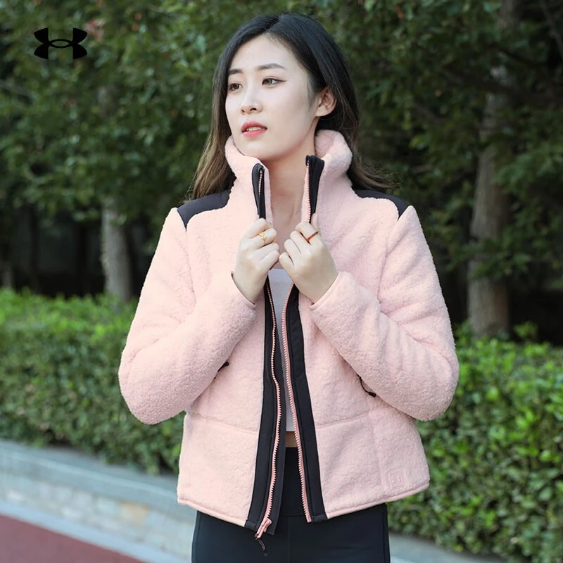 安德玛女款运动外套春季季出行健身训练舒适保暖休闲外套针织夹克