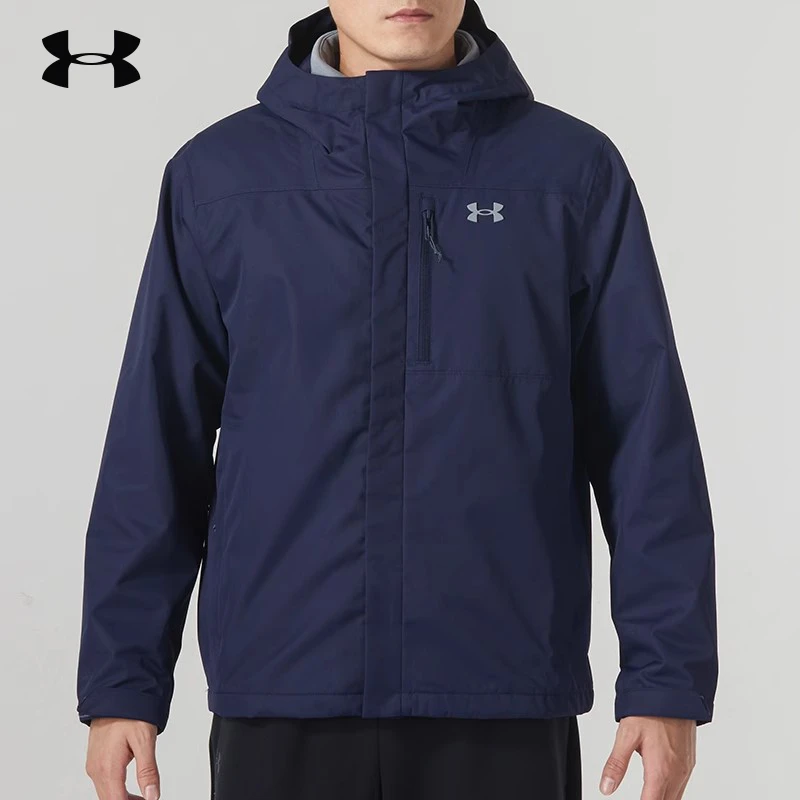 安德玛三合一男子春季新款运动服户外登山防风保暖连帽三合一外套