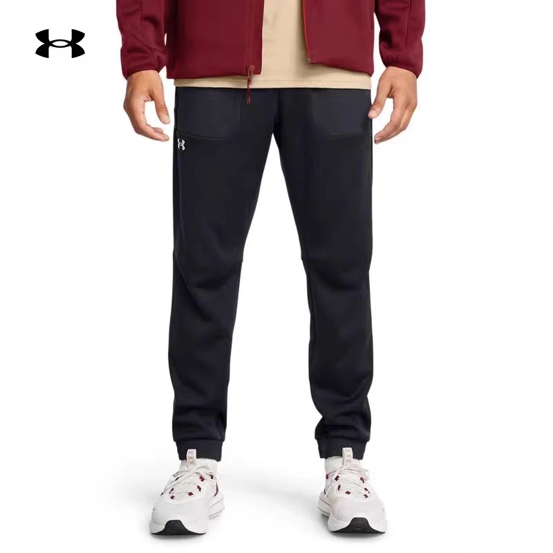 安德玛春季新款Essential男子训练舒适休闲运动加绒保暖束脚长裤