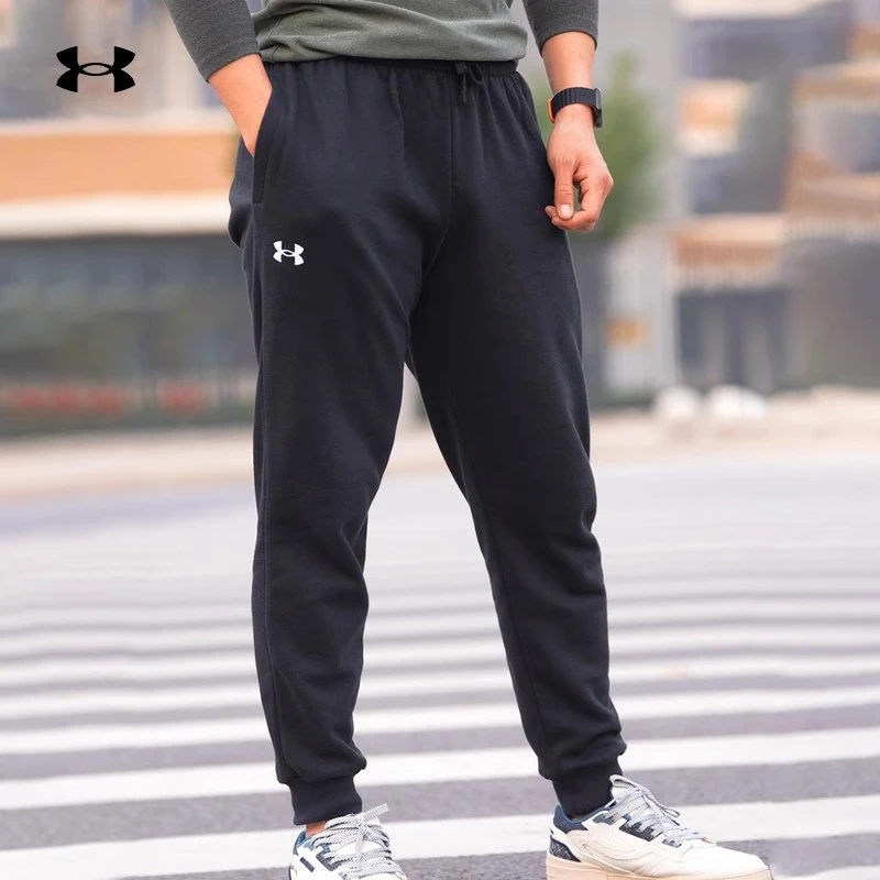 安德玛春季男子长裤Rival宽松加绒休闲裤保暖针织运动长裤1379867