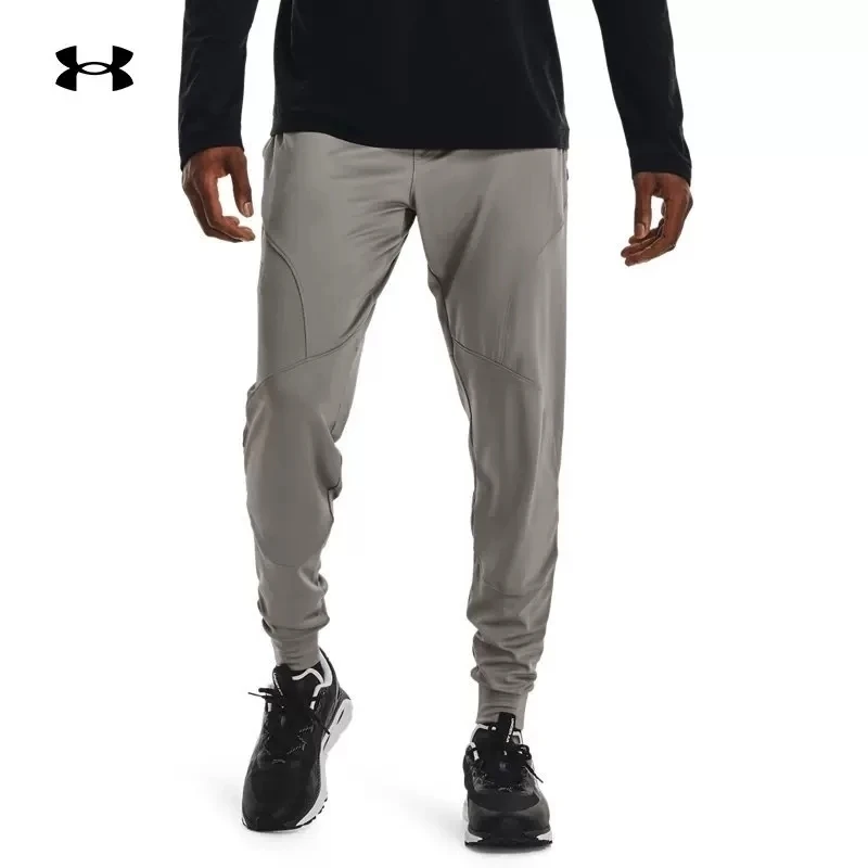 Under Armour/安德玛春季男灰色裤子宽松训练运动休闲收口运动裤