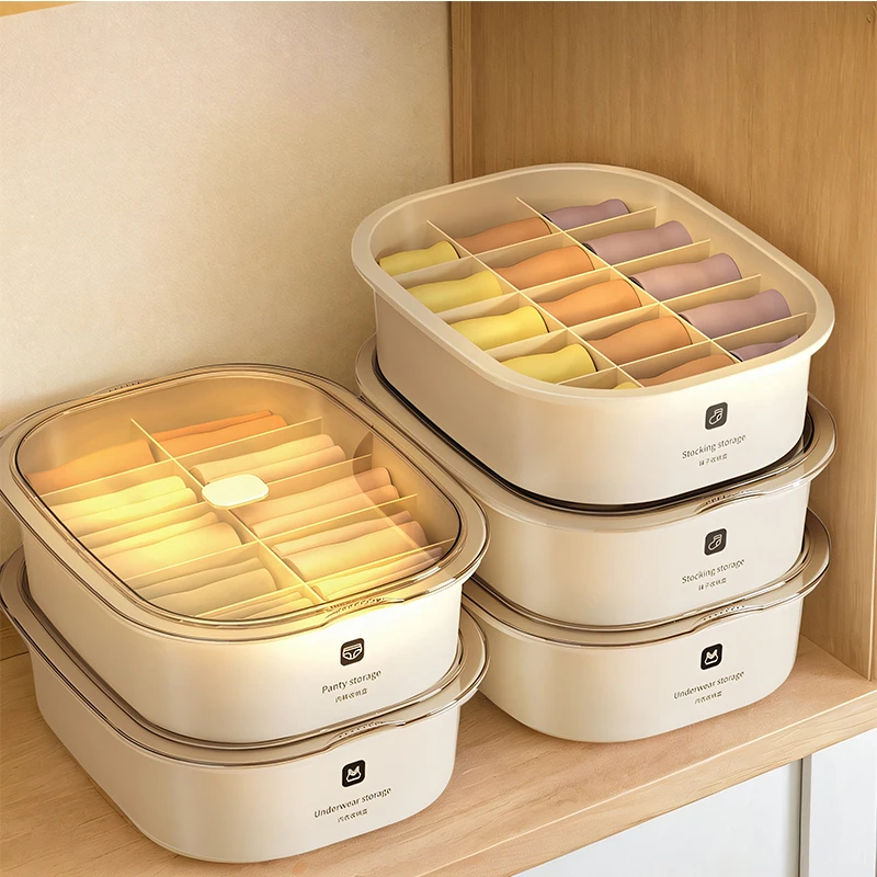 内衣内裤收纳盒放内衣裤袜子贴身衣物的三合一分格整理神器家用筐