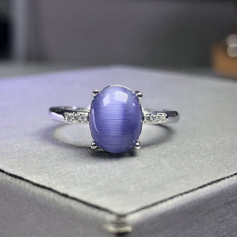 11354紫色猫眼戒指开口可调节时尚美丽精致精美豪华镶嵌   大方