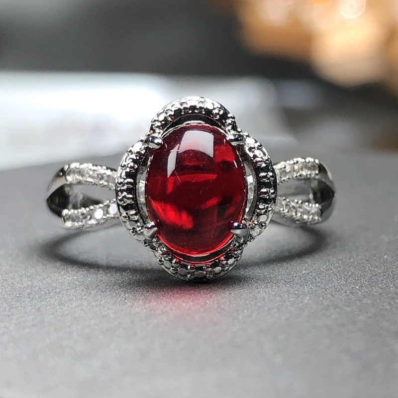 11104 宝红色6克拉戒指精致活口漂亮美丽精致开口可调节女士经典