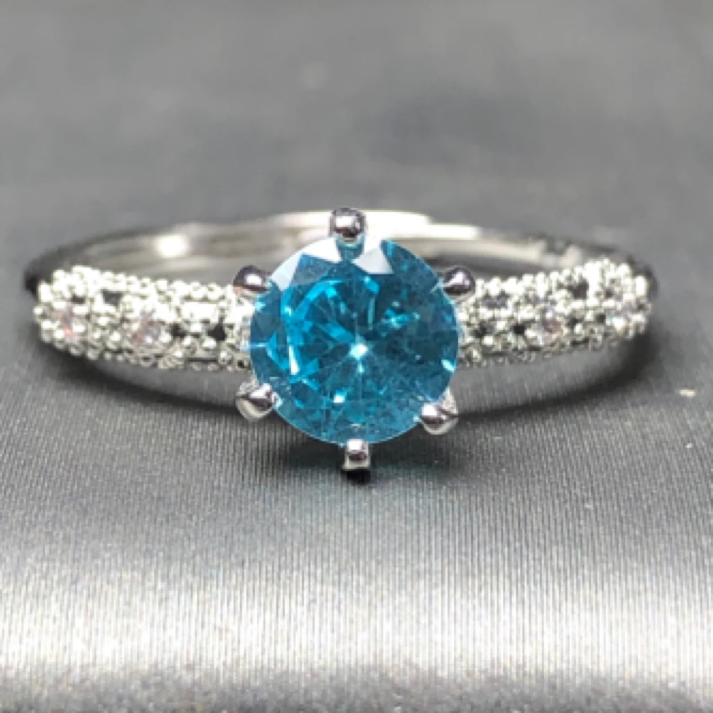 11206 天蓝海蓝戒指活口开口可调节