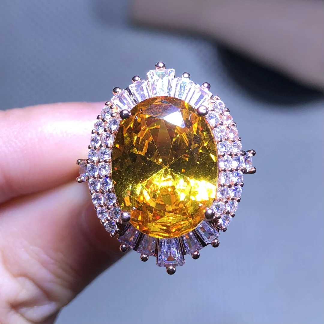 1244黄啊塞戒指戒指玫瑰托20克拉豪华款开口可调节