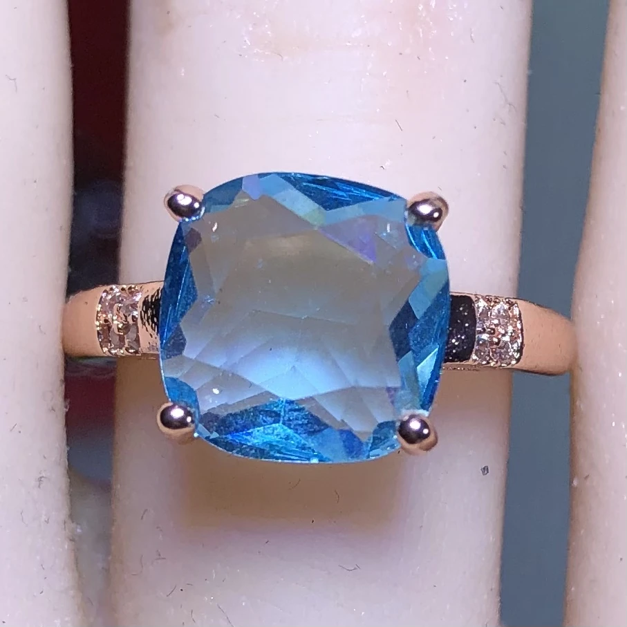 12204 天蓝海蓝戒指活口开口可调节时尚美丽精致精美豪华姐姐佩戴