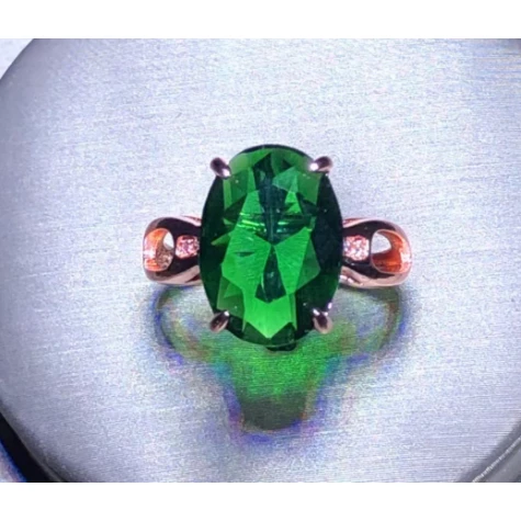 12124宝绿色培育戒指活口漂亮美丽精致开口可调节漂亮