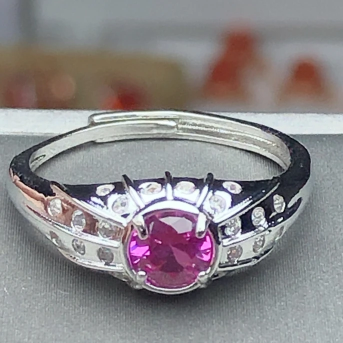 11484 粉色红宝戒指精致活口漂亮美丽精致开口可调节百搭女