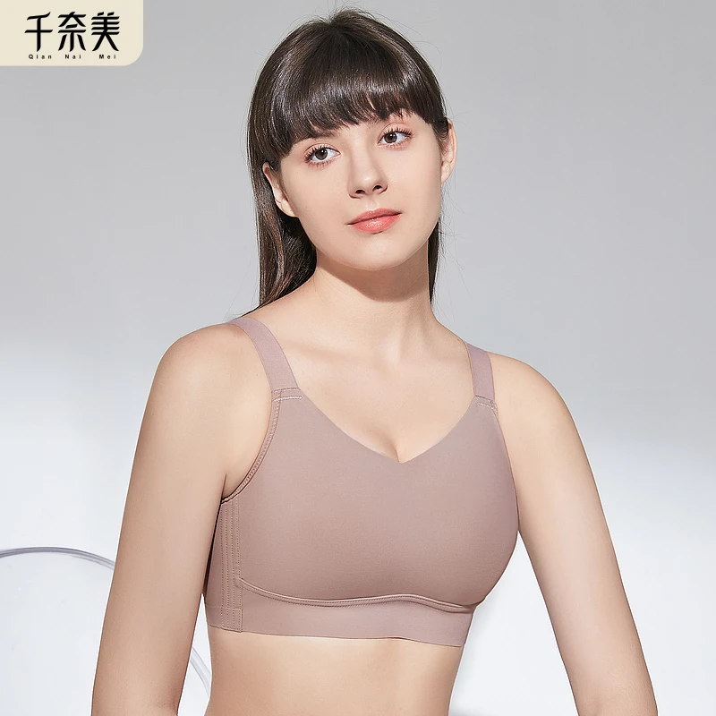 千奈美无痕内衣大胸显小束胸防下垂收副乳无钢圈调整型文胸舒适