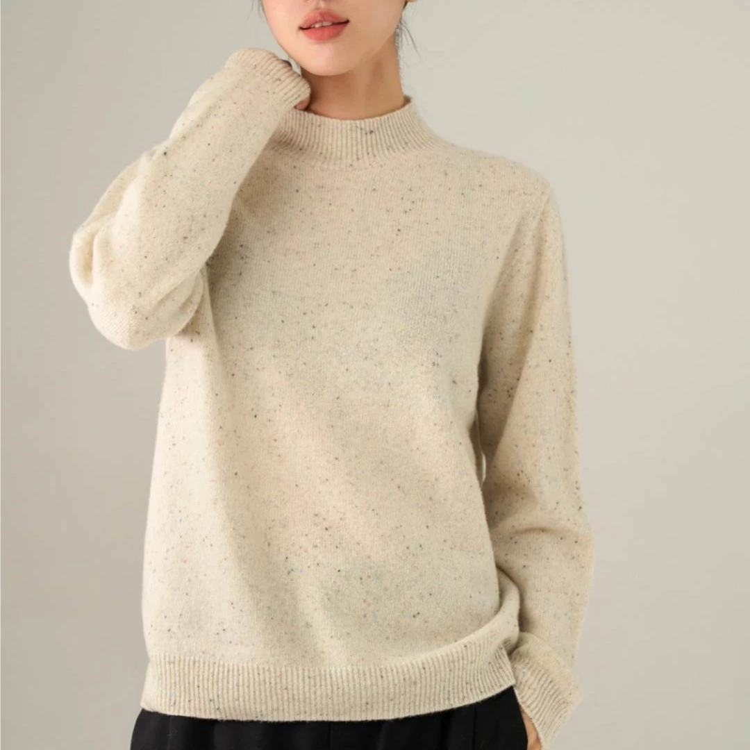 半高领 100羊毛点子纱 羊毛花纱