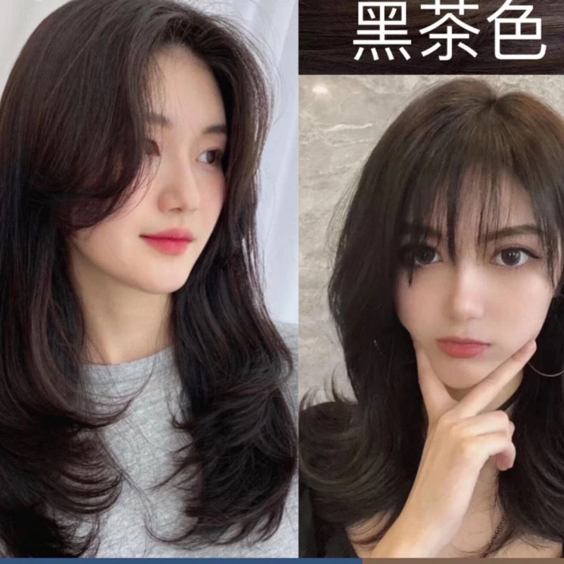黑茶色染发剂盖白发自己在家染发2022年流行色冷棕色植物染发显白