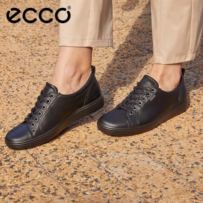 ECCO爱步女鞋休闲鞋 百搭板鞋牛皮平底鞋运动鞋 柔酷7号440303