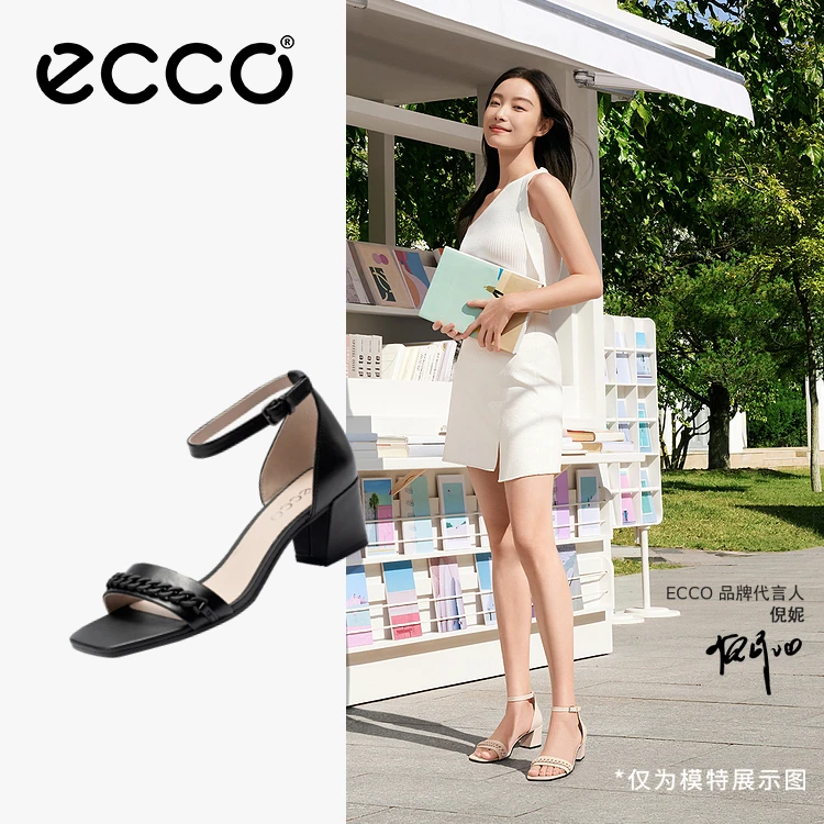 ECCO爱步【塑雅方头凉鞋50】松弛高智时尚夏季优雅女士鞋 213343