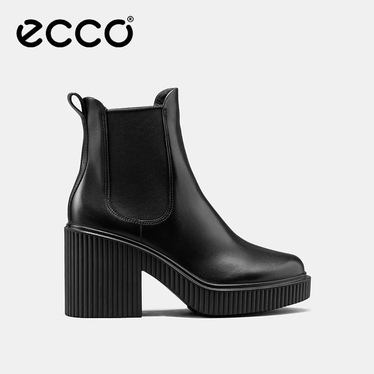 ECCO爱步【浮雕高跟系列】 时尚简约粗跟圆头女鞋223013