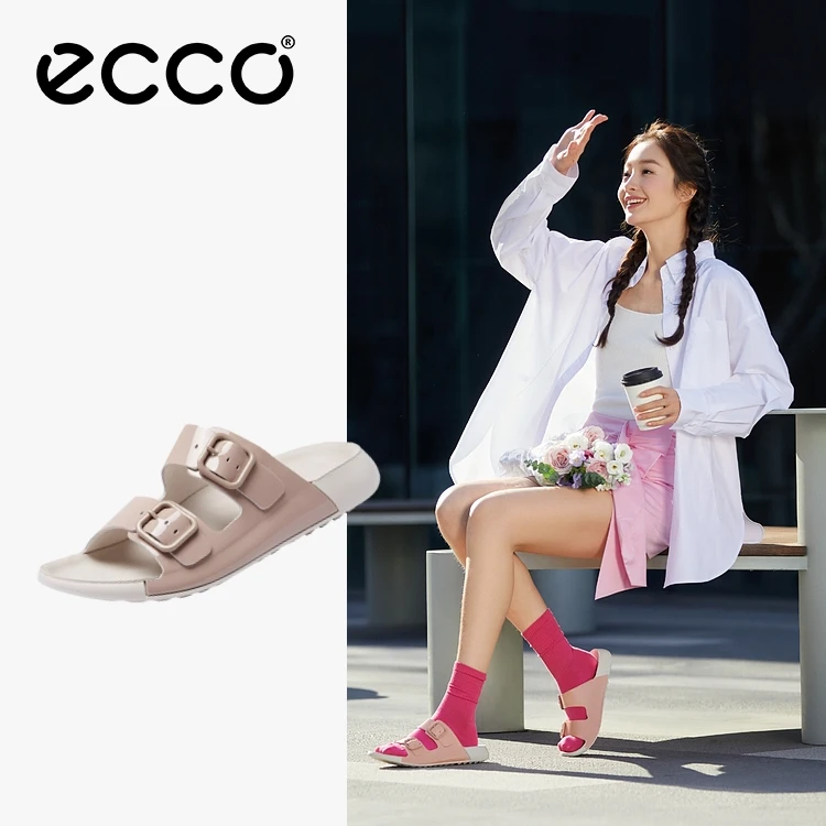 ECCO爱步 搭扣百搭外穿流光风凉拖沙滩鞋 科摩女鞋系列 206833