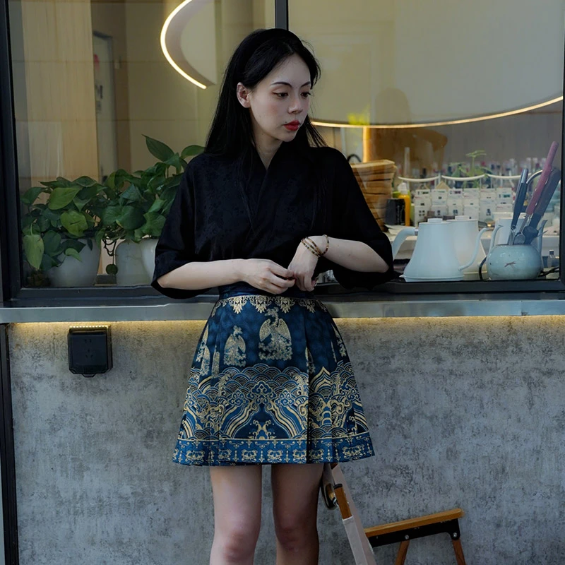 小王 观海、（短款马面裙）衣研居 改良汉服女.日常通勤短裙夏款明制