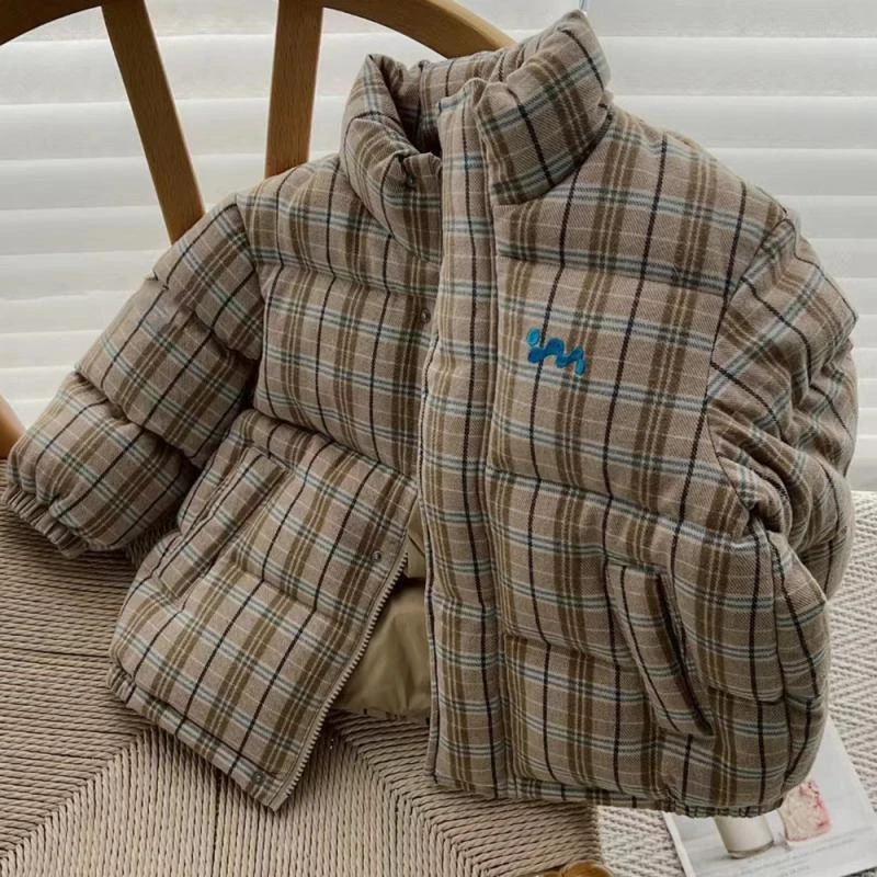 男童棉服外套洋气冬季新款加厚韩范保暖时髦卡其色儿童棉衣外套潮