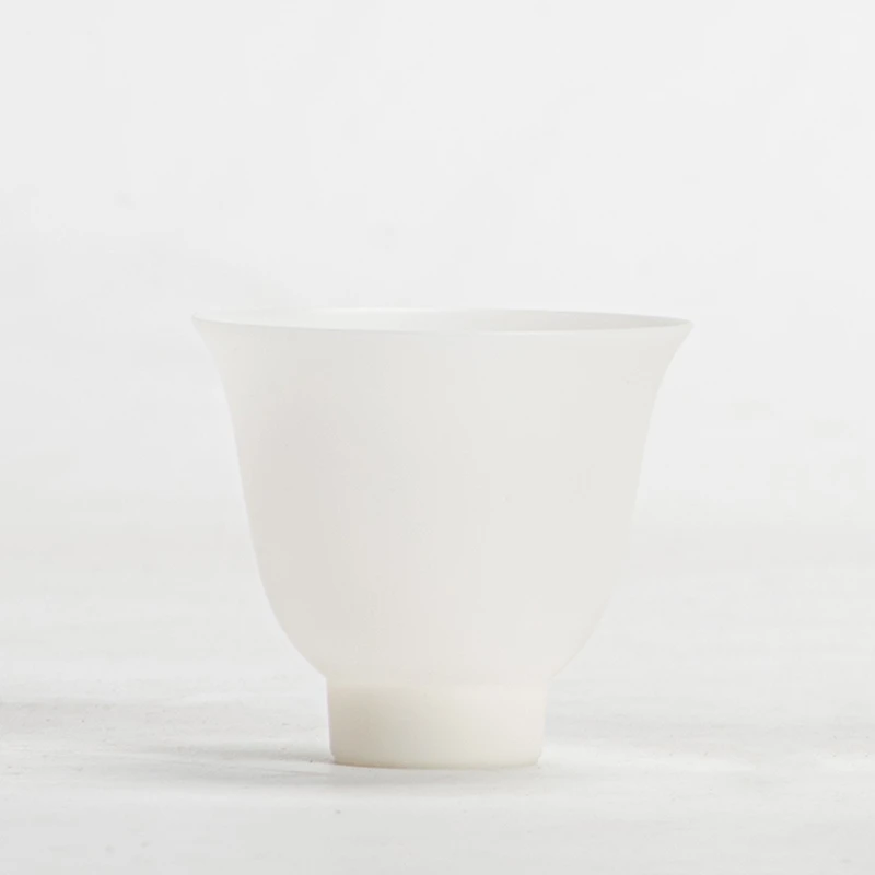 【超薄胎】高端素烧冰种玉瓷茶杯家用高档薄胎白瓷马蹄杯品茗闻香杯