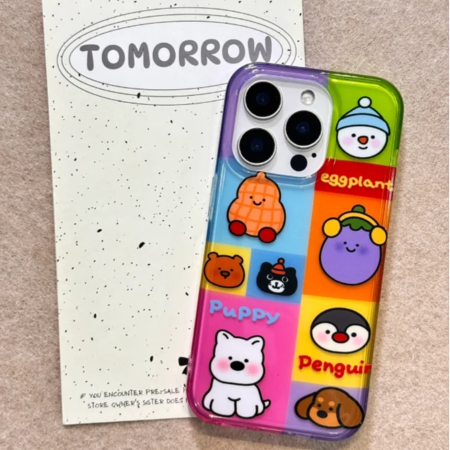 可爱贴画小狗适用苹果iPhone16手机壳15promax大孔高透14软13/12