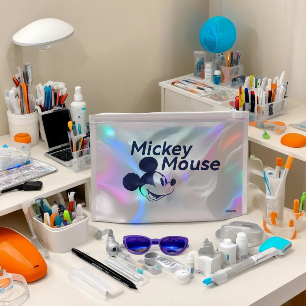 迪士尼化妆包收纳袋时尚防水透明家用镭射卡通便捷创意可爱