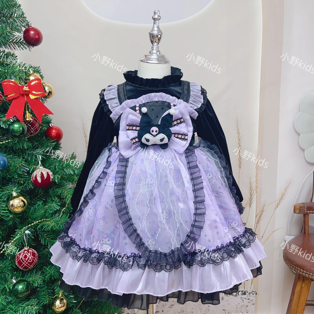 冬季库洛米萝莉裙小恶魔公主裙洛丽塔蓬蓬裙长袖加绒加厚蓬蓬裙