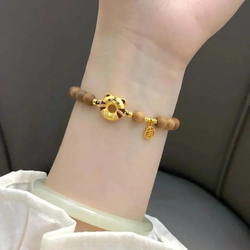合金手链 新款素木设计小老虎手链本命年好运饰品