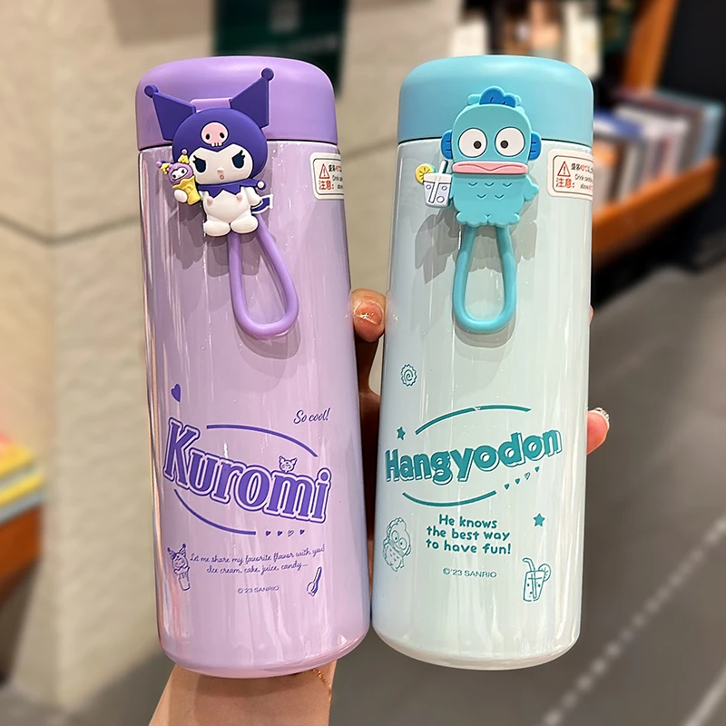 库洛米卡通保温杯女生便携高颜值水杯304不锈钢学生专用手提杯子