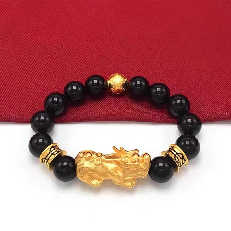 【11.11福利】大貔貅手链黑珠貔貅调节