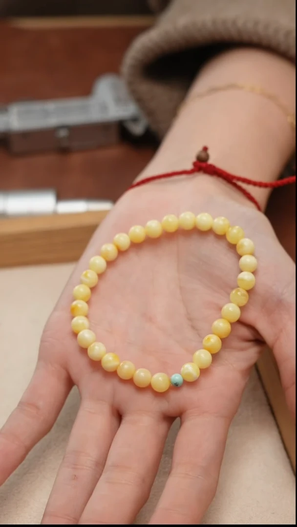 【闪购商品】蜜蜡手串未镶嵌白花蜡蜜蜡手串