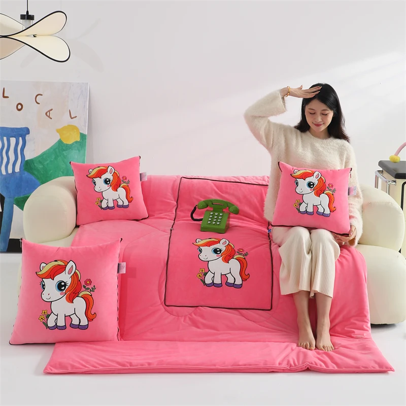 抱枕被两用加厚双面午睡毯枕头二合一睡觉抱枕被子加绒加厚两用