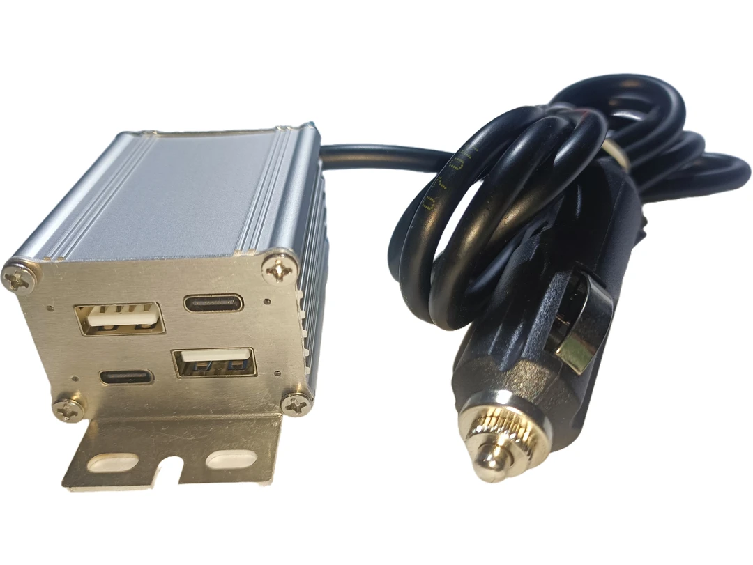 66W四口全协议车载手机快充AFCFCPSCPQC4PD3摩托车改装铝合金外壳