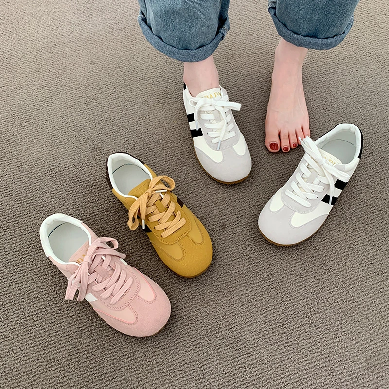 休闲德训鞋女2024秋季新款百搭圆头平底阿甘运动鞋女单鞋