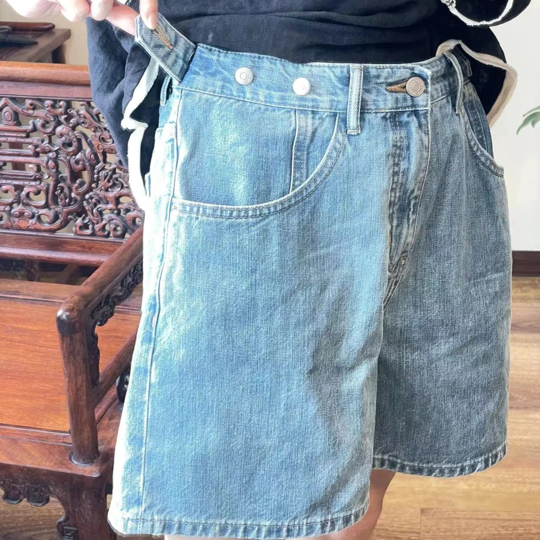 夏季必备百搭腰部可调节牛仔短裤
