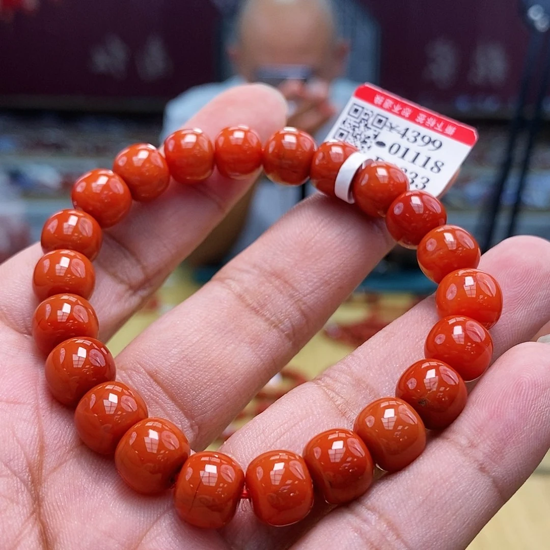 南红玛瑙手串9.5mm未镶嵌