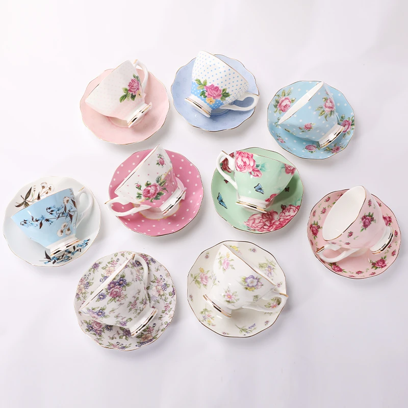 骨瓷英式咖啡杯复古家用创意简约精致欧式杯碟红茶杯