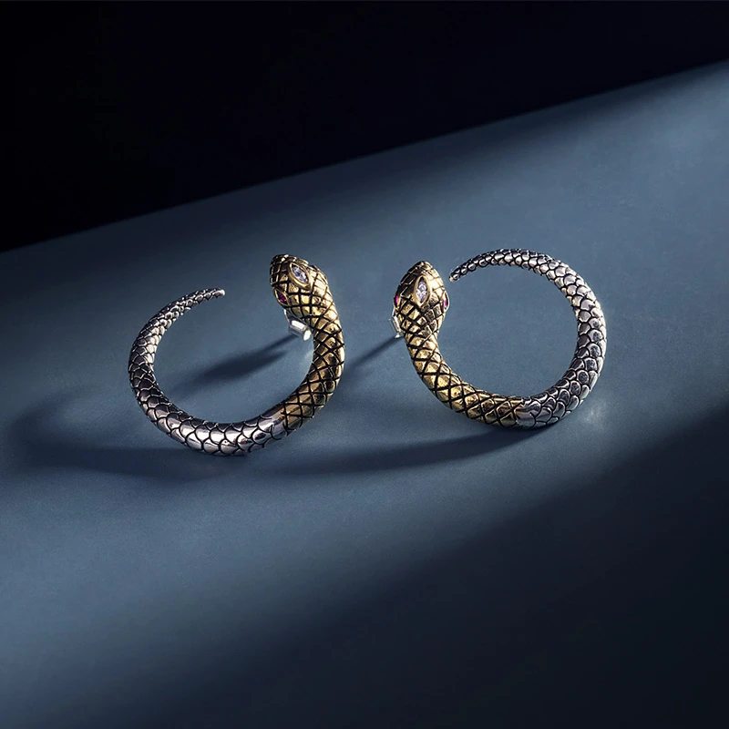 NATIVE STRANGER 925银耳饰 灵蛇耳环气质轻奢小众个性百搭手工