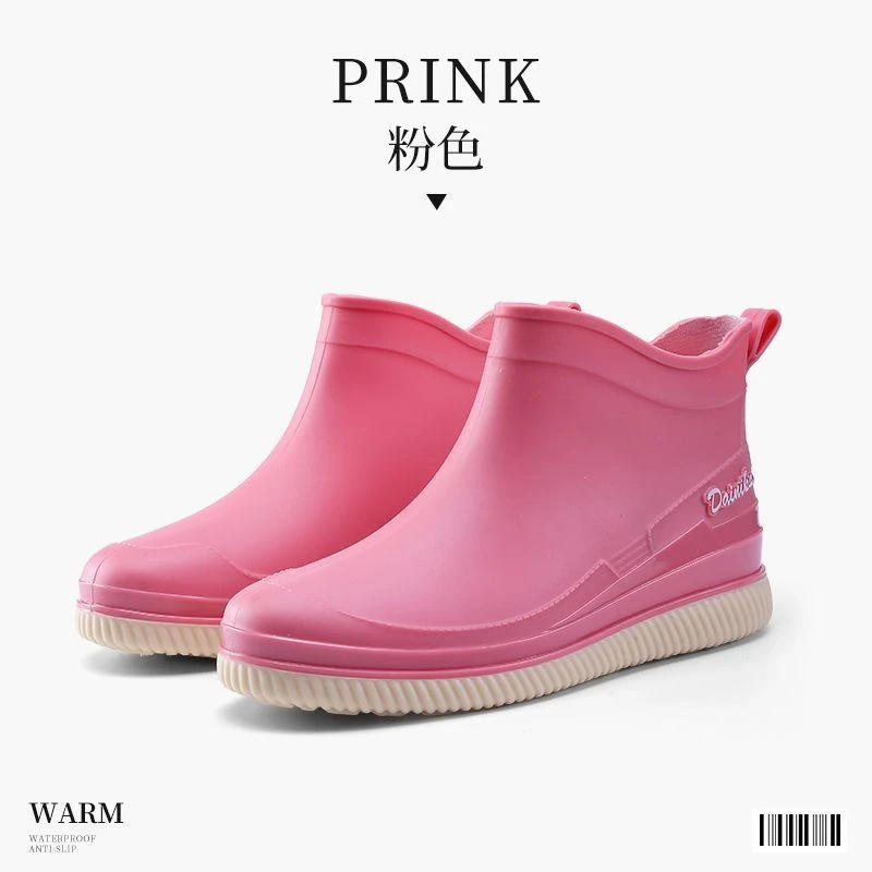时尚雨鞋女短筒春秋休闲韩版加棉保暖可拆洗车厨房浅口低帮水靴女