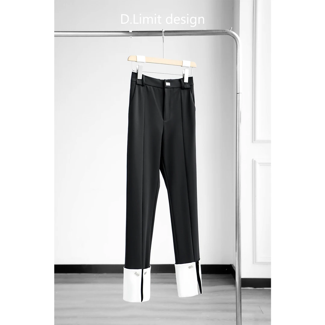 【D.Limit design】设计款撞色卷边西装裤春夏款潮流宽松休闲裤（7）