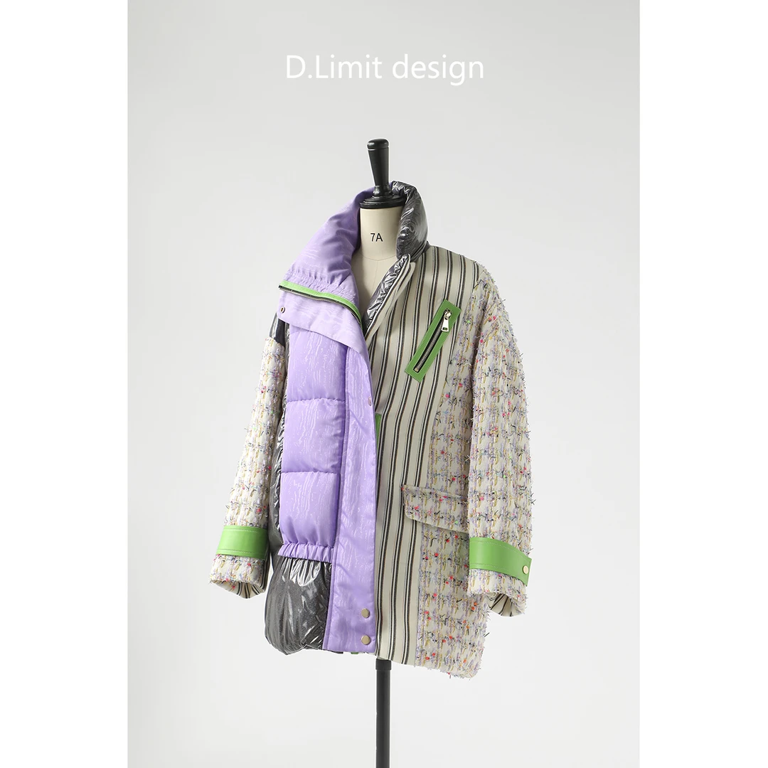 【D.Limit design】时尚花纱拼接多元素短款鹅绒服（7）