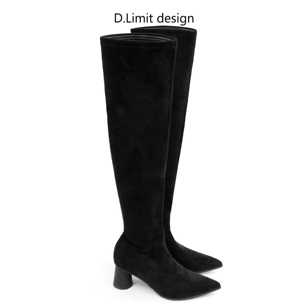 【D.Limit design】设计款时尚纯色水晶链条长靴（15）