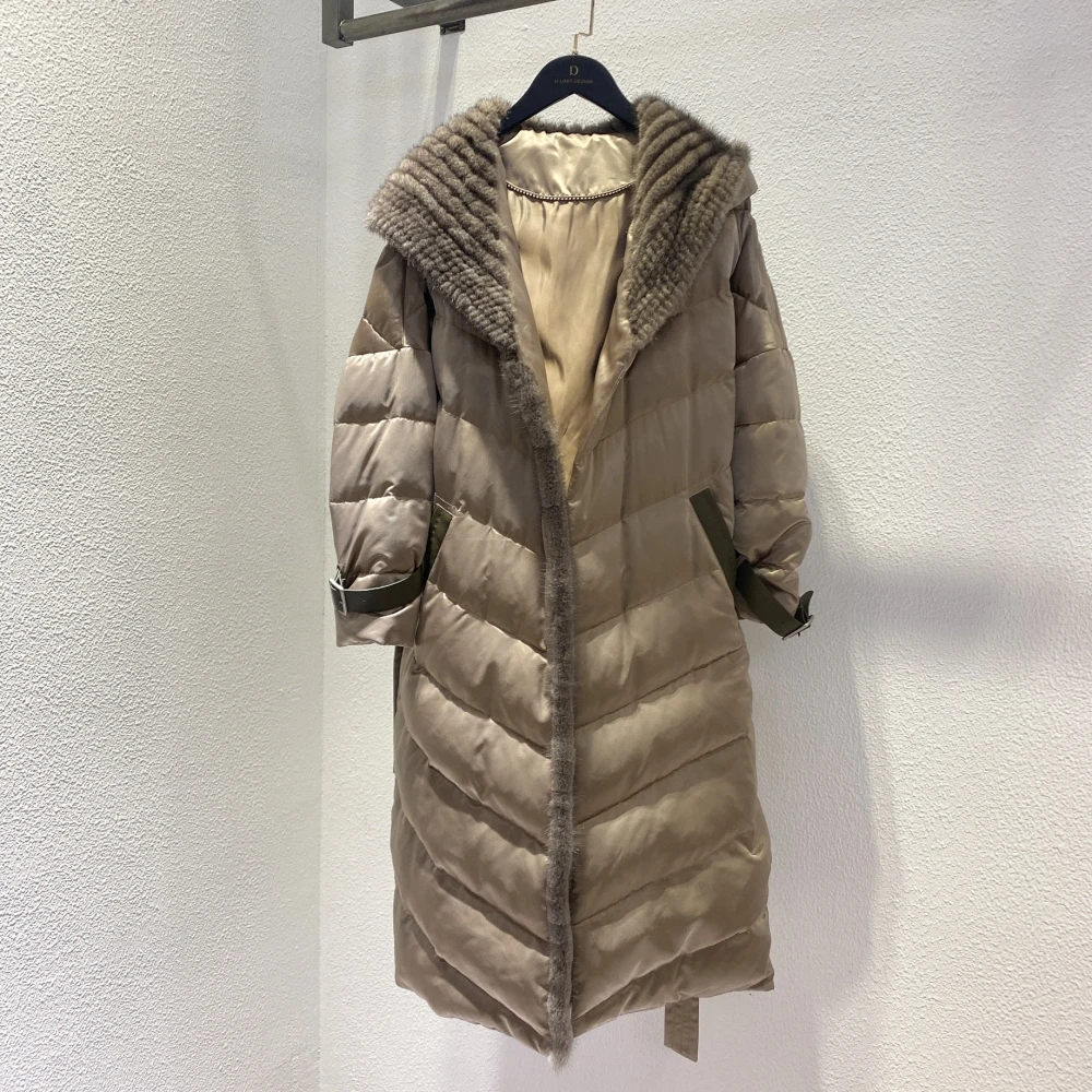 【D.Limit design】时尚休闲拼接长款鹅绒服