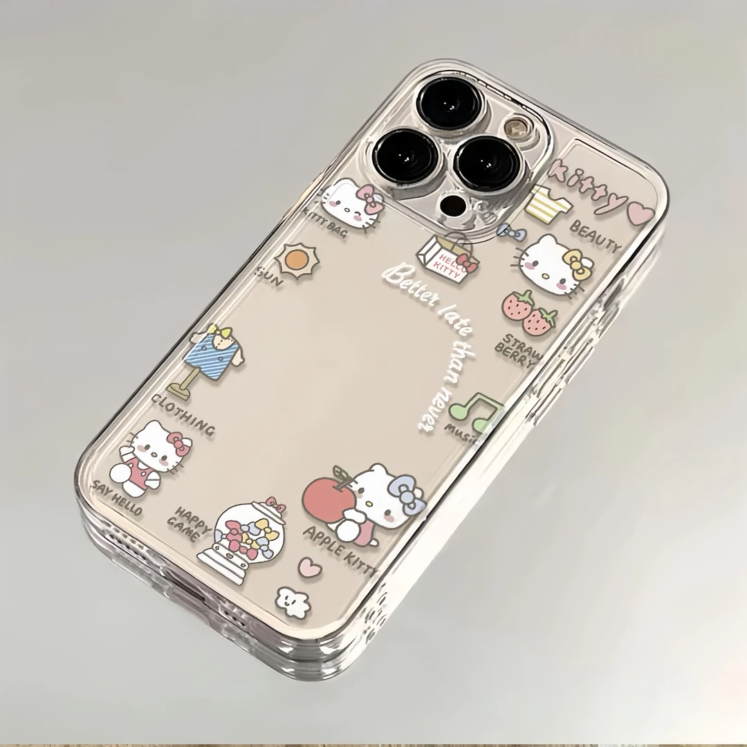 可爱凯蒂猫卡通适用苹果15promax华为vivo小米14oppo手机壳13软12