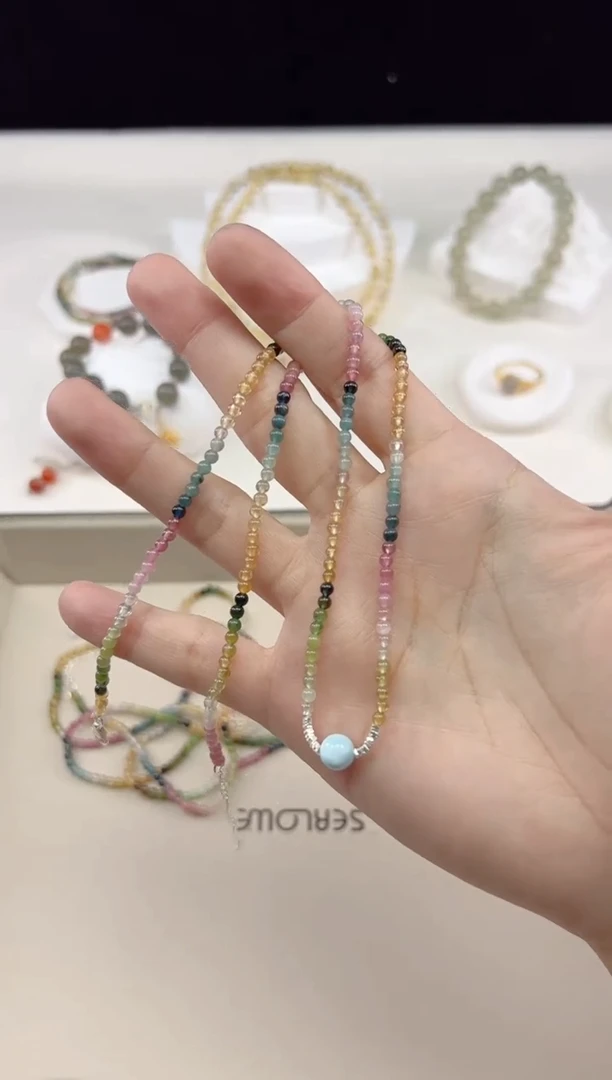 【闪购商品】碧玺颈饰银S925镶嵌1