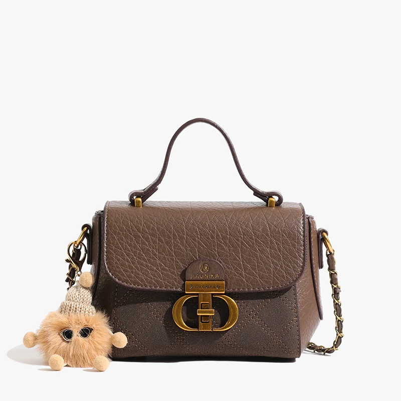 长22高14厚10 时尚女包单肩斜挎包女包轻奢百搭肩包  6150棕