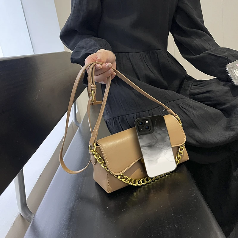 长23高11厚8 时尚女包单肩斜挎包女包轻奢百搭肩包 1970卡其