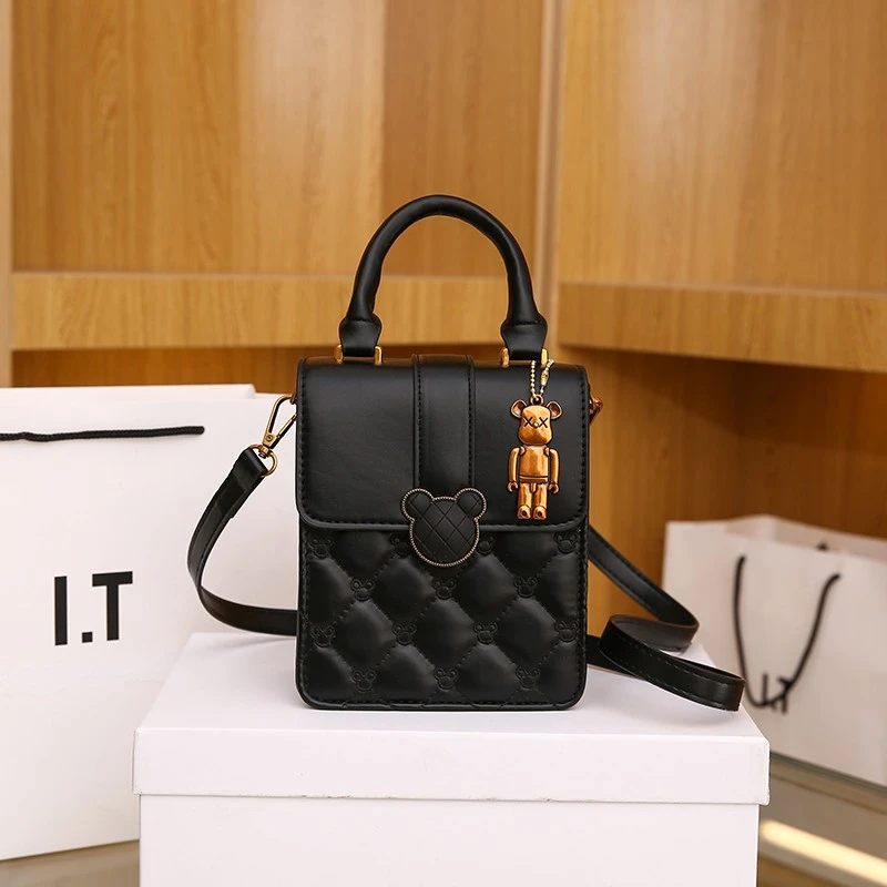 长14高16厚8  时尚女包单肩斜挎包女包轻奢百搭肩包 1073黑色