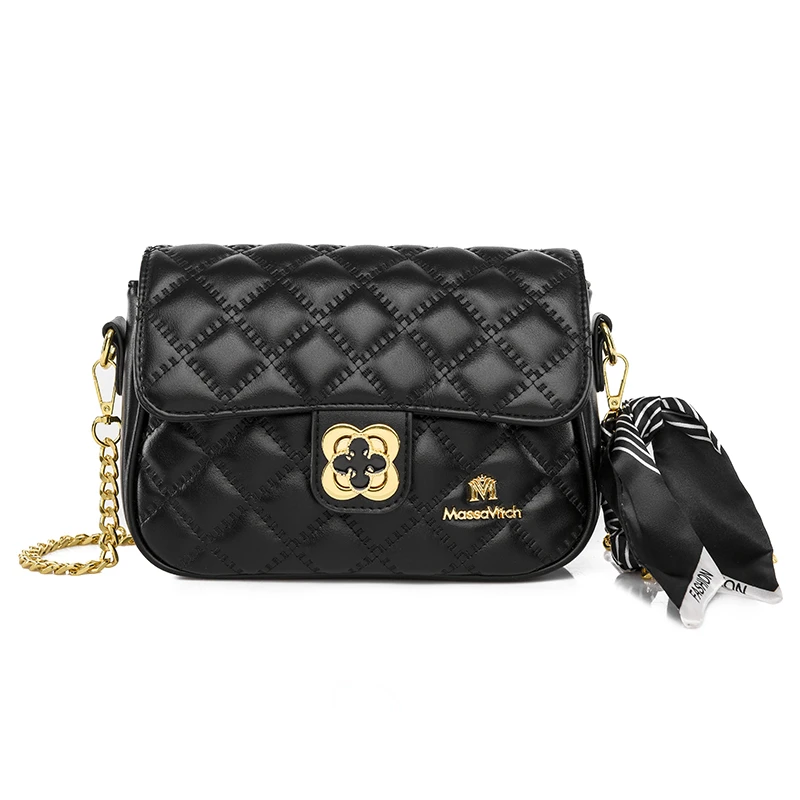 长24高18厚8 时尚女包单肩斜挎包女包轻奢百搭肩包 3001黑