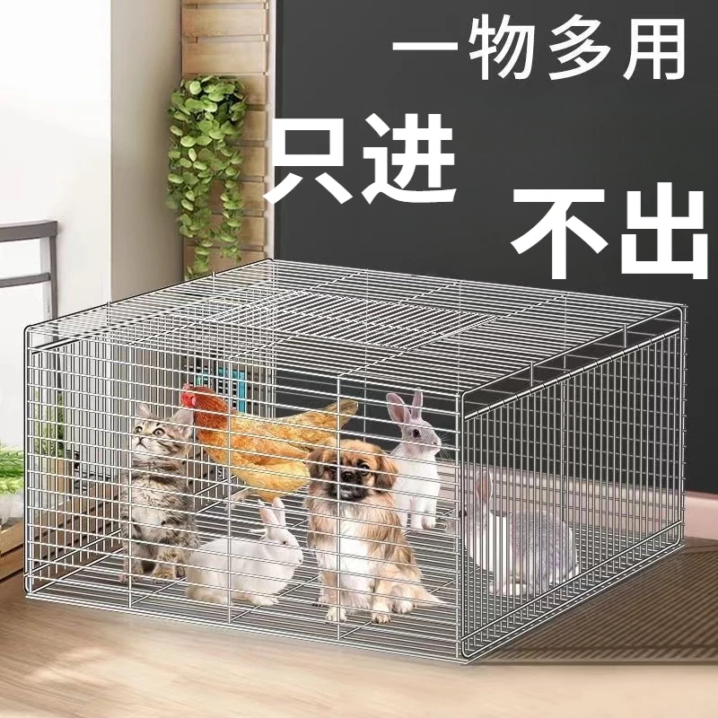 天落笼撞门笼防锈兔笼加密只进不出鸡子笼全自动收鸽笼进鸽子双门
